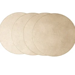 Set of 4 Faux Leather Round Placemats