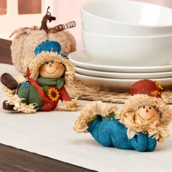 Set of 2 Harvest Scarecrow Pals Table Decor