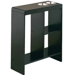 Side End Table with Drink Holders, Storage Shelves, Magazine Holder
