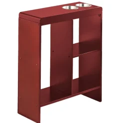 Side End Table with Drink Holders, Storage Shelves, Magazine Holder