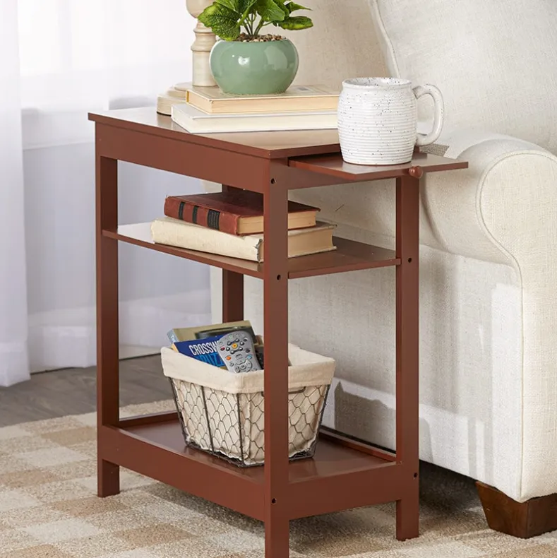 Side Table with Extension Shelf