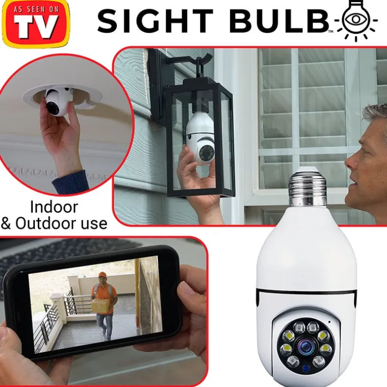 Sight Bulb™ WiFi Camera With Motion Sensor or 64G Memory Card