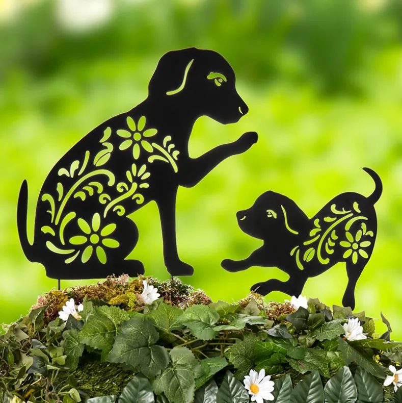 Silhouette Animal Stake Cat or Dog