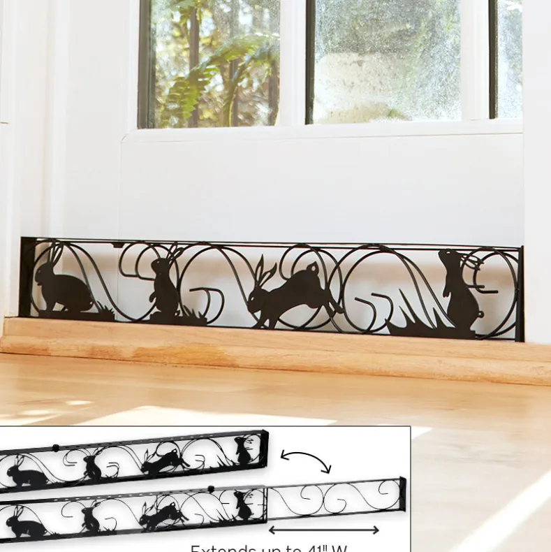 Sliding Door Lock with Decorative Bunny Design Expands 26" to 41"