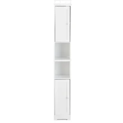 Slim Bathroom Freestanding Storage Cabinet with Shelves and Cupboards