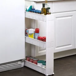 Slim Storage Cart with Wheels - 3-Tier