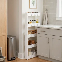 Slim Utility Kitchen Storage Cart with Wheels 5 Tier