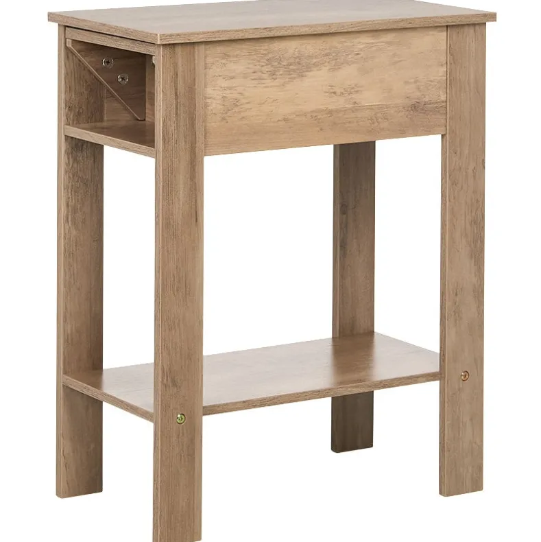 Small Space Side Table with Drink Holders 20”W x 11”D x 24” H