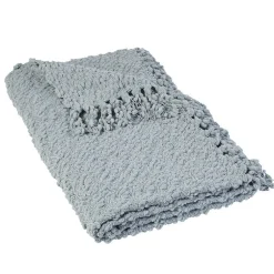 Snow Flocked Chenille Throw or Accent Pillow Light Gray