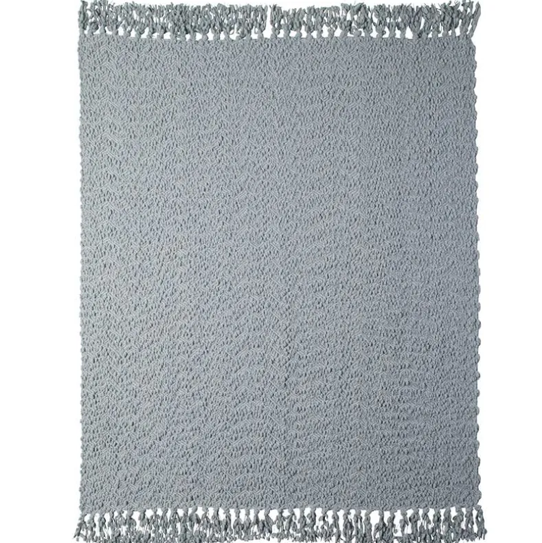 Snow Flocked Chenille Throw or Accent Pillow Light Gray