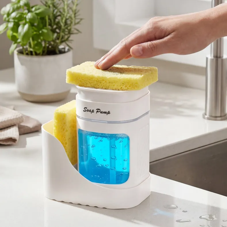 Soap Pump with Sponge and Sponge Holder