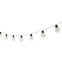 Solar Cafe Lights with Metal Cage Covers 10-LED String