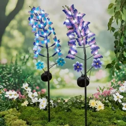 Solar Flower Shaped Butterfly Or Dragonfly Garden Stake