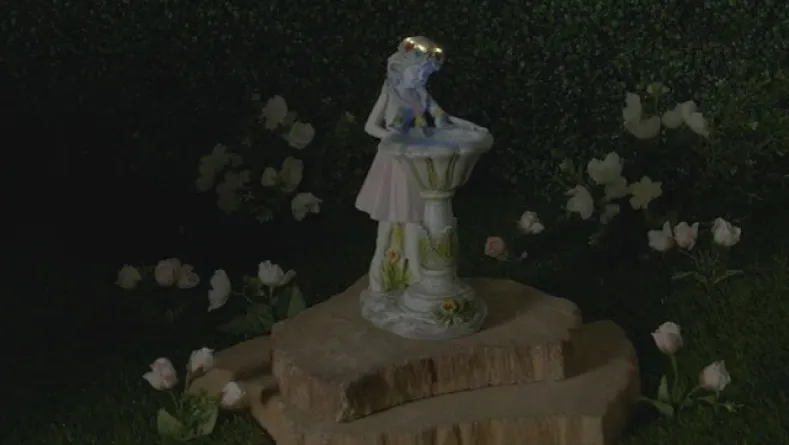 Solar Girl Bird Bath with LED Lights