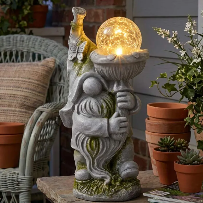 Solar Gnome Garden Statue