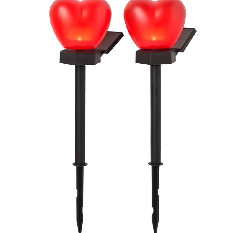 Solar Heart Garden Stakes-Set of 2