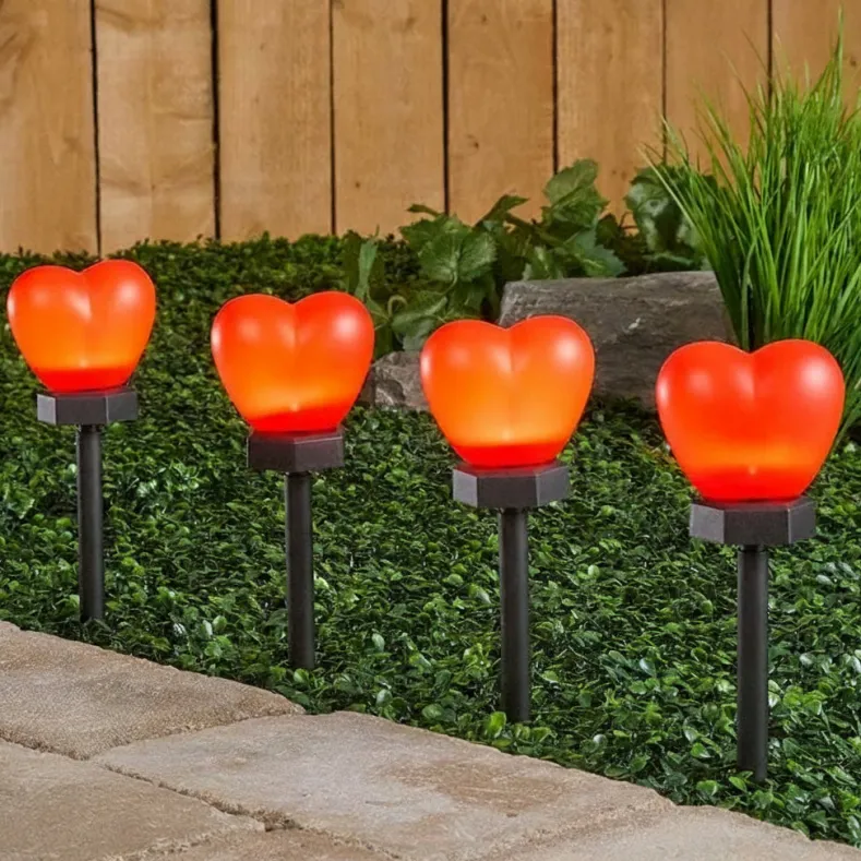 Solar Heart Garden Stakes-Set of 2