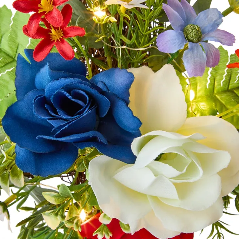 Solar Lighted Flower Garden Cross Stake