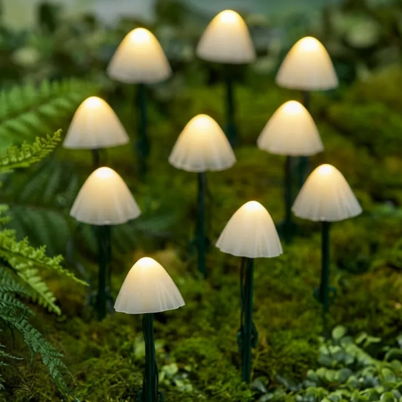 Solar Mushroom 2 In 1 String Lights With Stakes