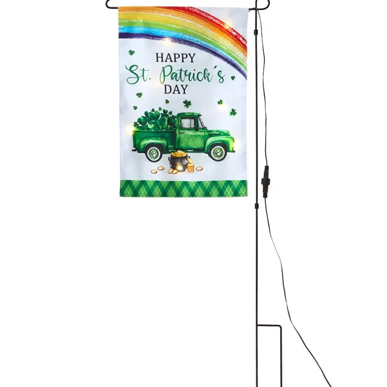 Solar St. Patrick’s Garden Flag with Pole