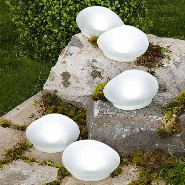 Solar White Rock Light Outdoor Decor