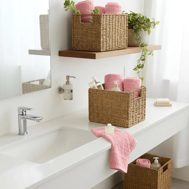 Space-Saving Set of 2 Storage Baskets for Effortless Organization