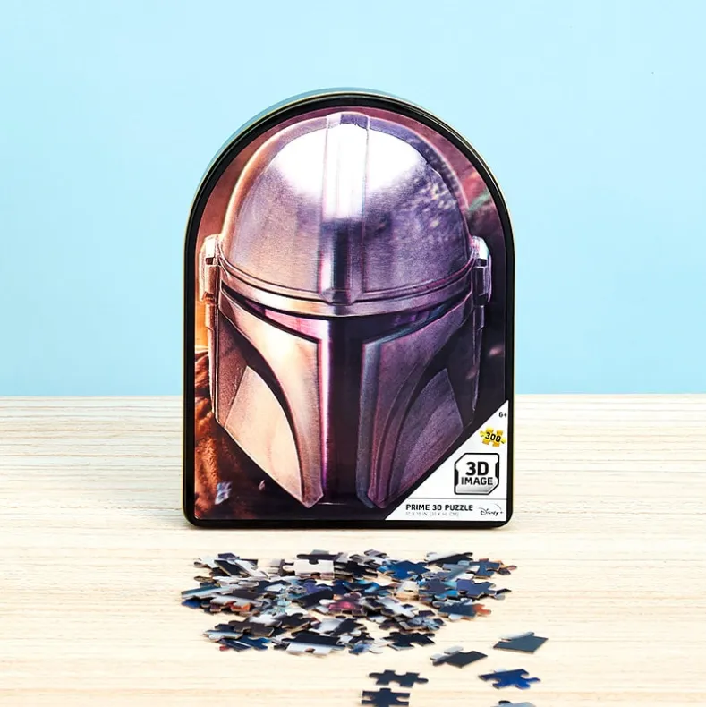 Spider-Man or Mandalorian Licensed 300-Pc. Puzzle in Book Tin