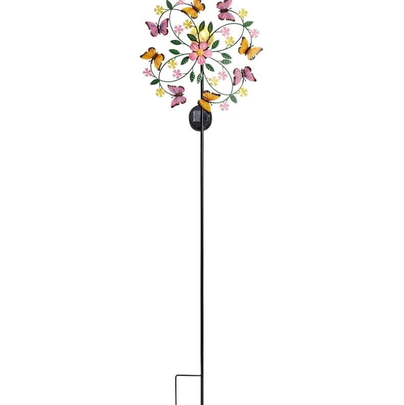 Spring Butterfly Spinning Solar Garden Stake