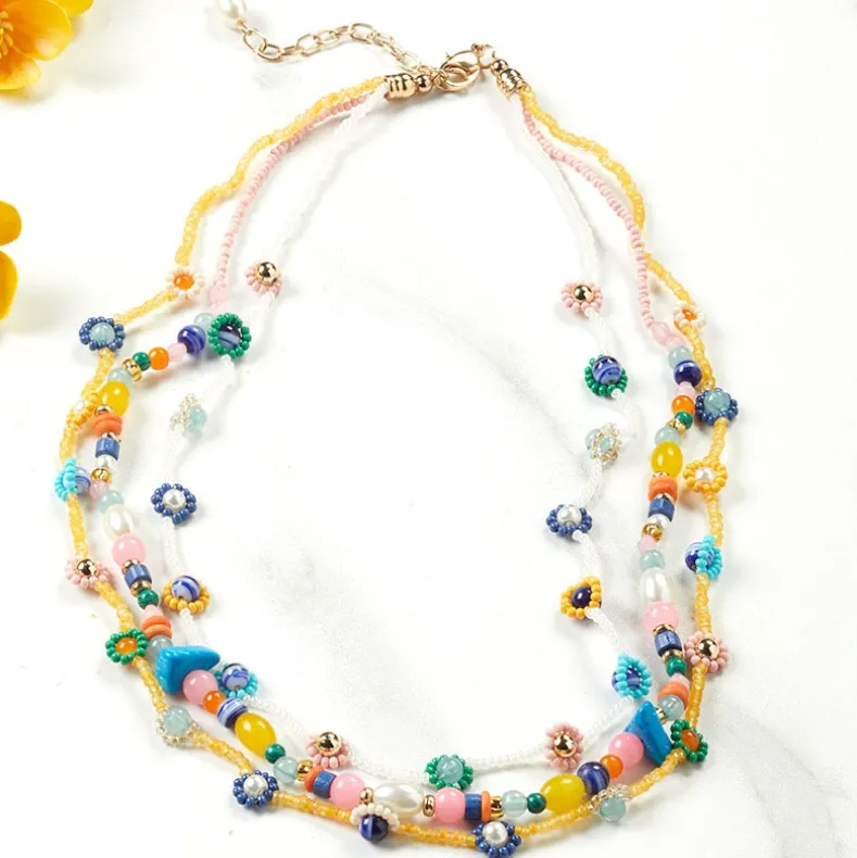 Spring Flower Beaded Jewelry