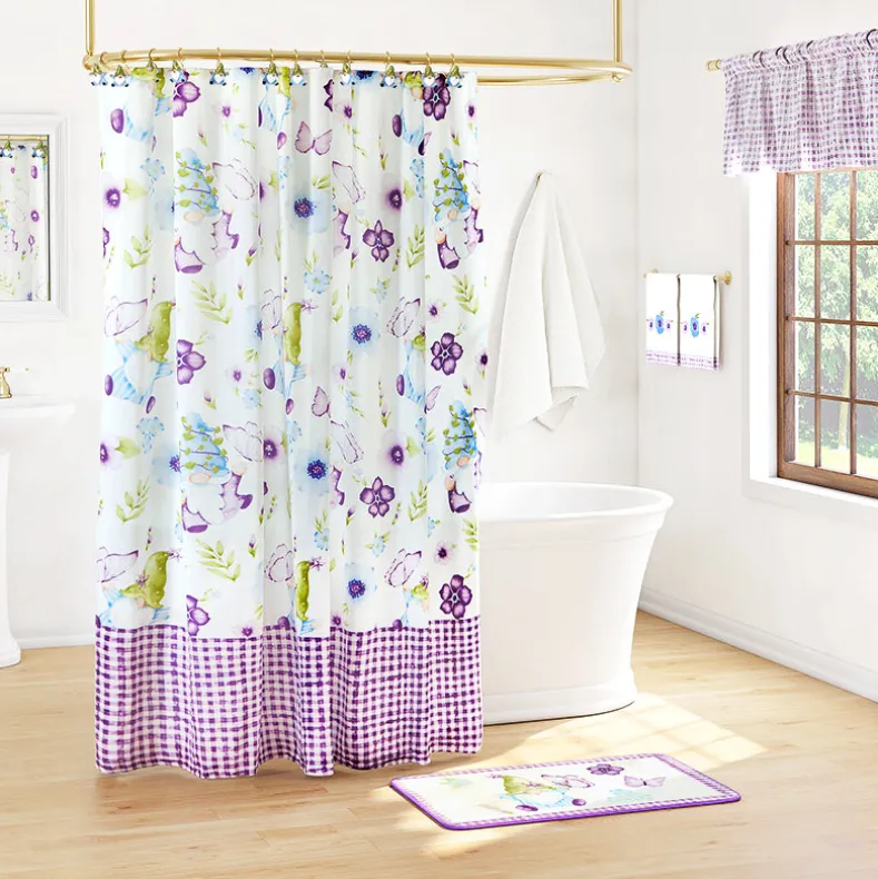 Spring Gnome Shower Curtain, Hand Towels, Valance or Hooks