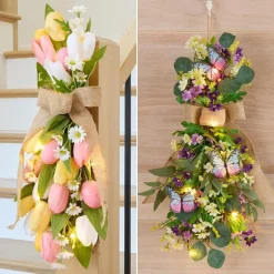 Spring Lighted Multi-Use Swag Décor - Easter Or Butterfly