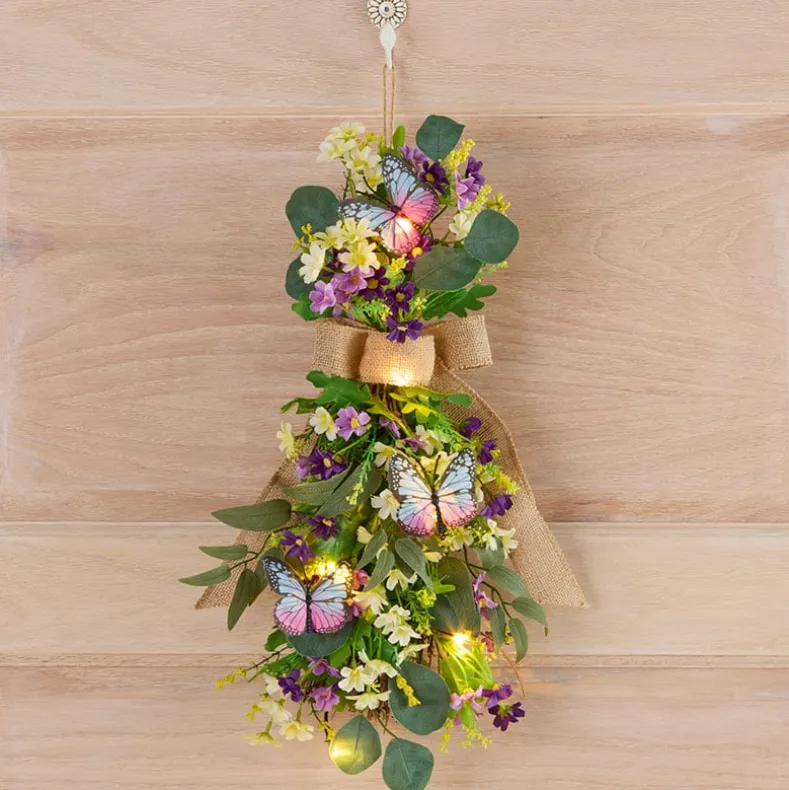 Spring Lighted Multi-Use Swag Décor - Easter Or Butterfly