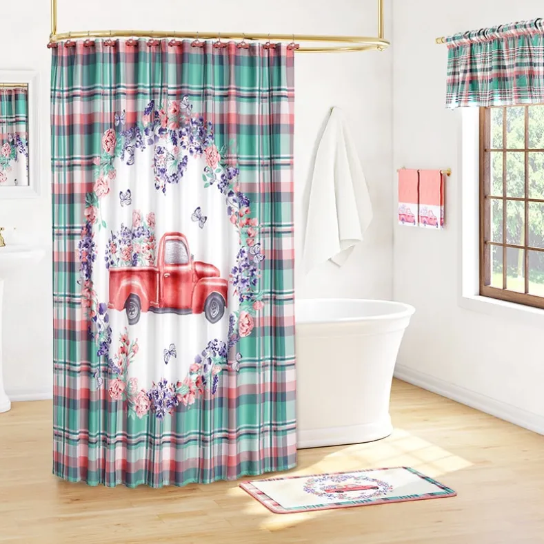Spring Truck Shower Curtain or Valance