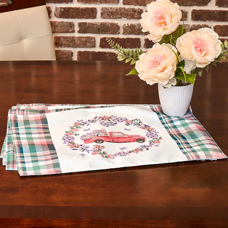 Spring Truck Table Runner or Set of 4 Placemats