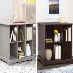 Square Country Style Accent Table with Storage 19"W x 15"D x 24"H