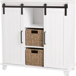 Storage Cabinet With Sliding Barn Style Door