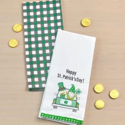 St Patrick's Day Embroidered Kitchen Towels, Set of 2