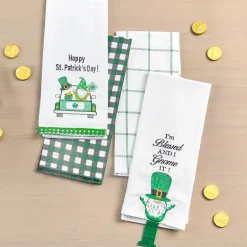 St Patrick's Day Embroidered Kitchen Towels, Set of 2