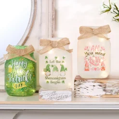 St Patrick's or Valentine's Fairy Light Mason Jar