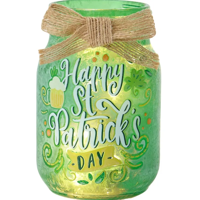 St Patrick's or Valentine's Fairy Light Mason Jar