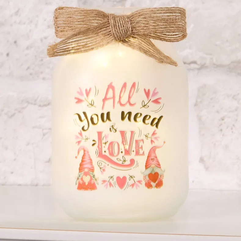 St Patrick's or Valentine's Fairy Light Mason Jar