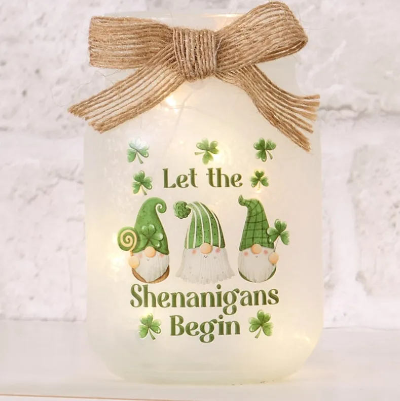 St Patrick's or Valentine's Fairy Light Mason Jar