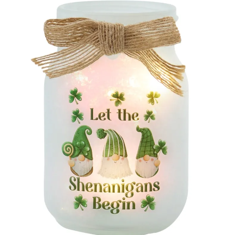 St Patrick's or Valentine's Fairy Light Mason Jar