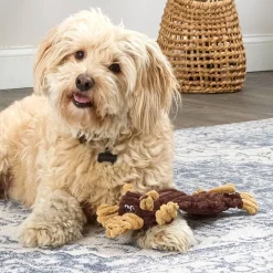 Stuffing-Free Soft Plush Corduroy Dog Chew Toy Pig Cow Or Dog Shaped