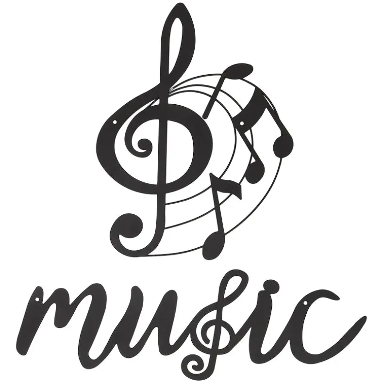 Stylish Metal Music Wall Art Decor Set of 2