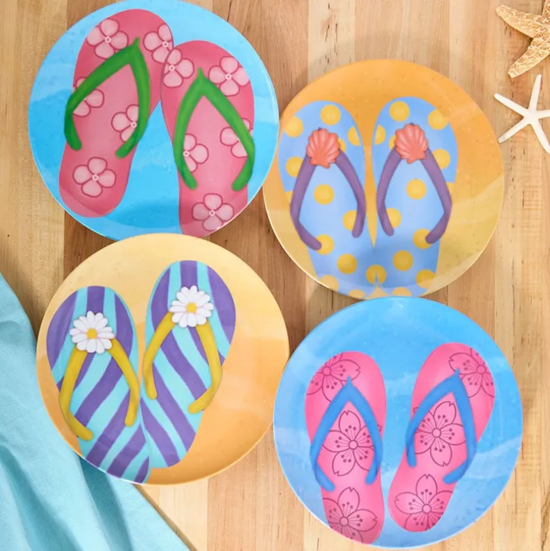 Summer Dining Melamine Plates Set of 4