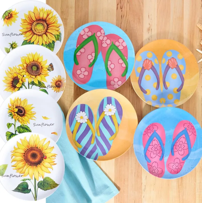 Summer Dining Melamine Plates Set of 4