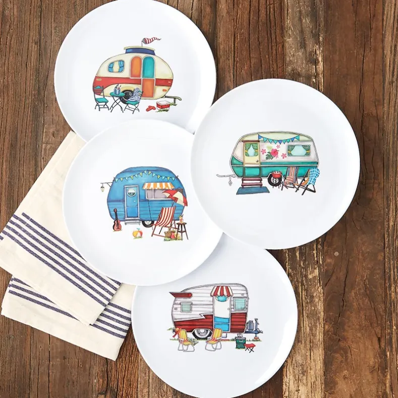 Summer Dining Melamine Plates Set of 4