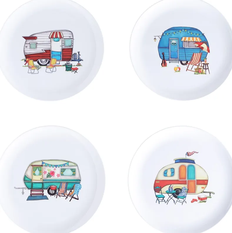 Summer Dining Melamine Plates Set of 4