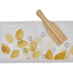 Summer Floral Appetizer Tray with Spatula